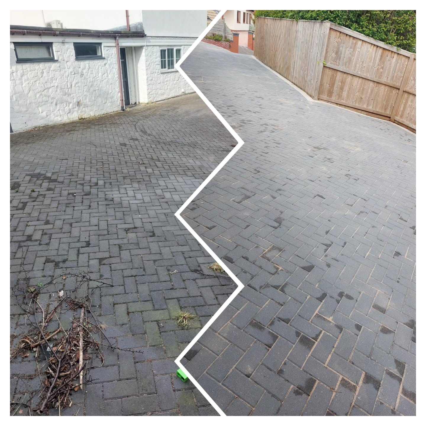 Path and driveway before and after cleaning in Bristol